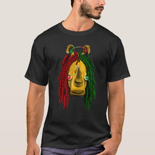 Reggae  Cool Rhino  Dreadlocks  Dreadlocks  Rasta  T Shirt (Framsida)