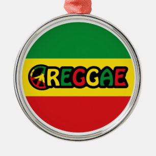 Reggae-design med reggae flagga färg julgransprydnad metall