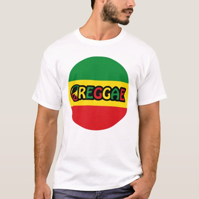 Reggae-design med reggae flagga färg t shirt (Framsida)
