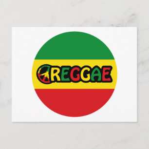 Reggae-design med reggae flagga färg vykort