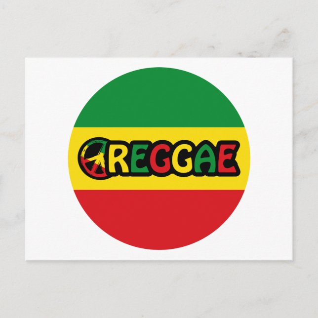 Reggae-design med reggae flagga färg vykort (Framsida)
