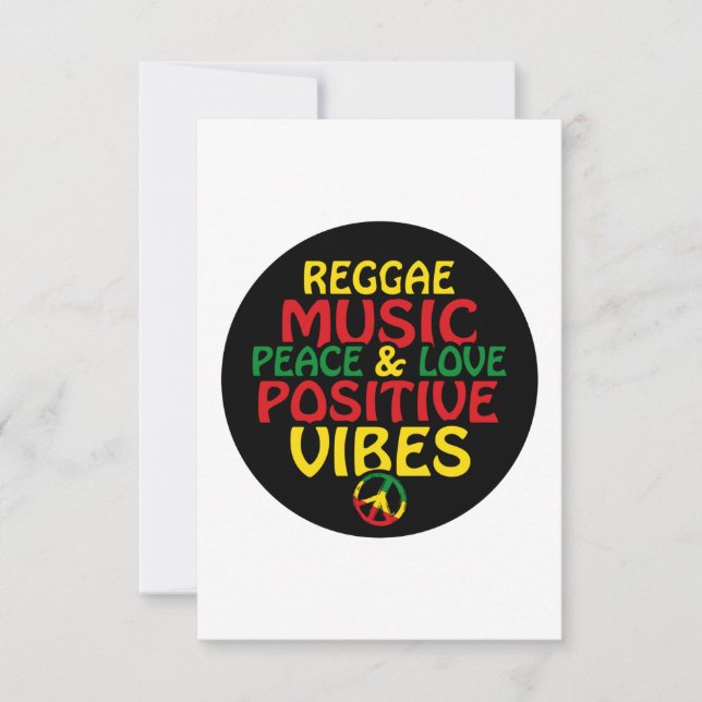 Reggae design with positive quotes and reggae flag kort (Framsida)
