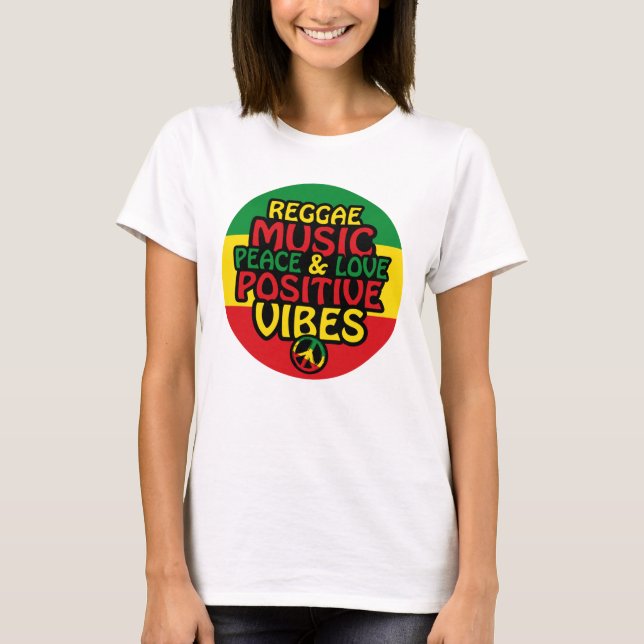 Reggae design with positive quotes and reggae flag t shirt (Framsida)