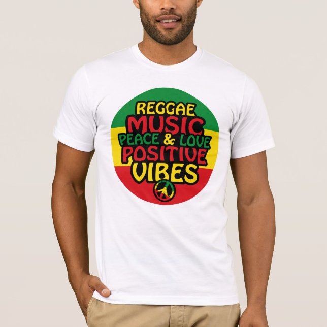 Reggae design with positive quotes and reggae flag t shirt (Framsida)