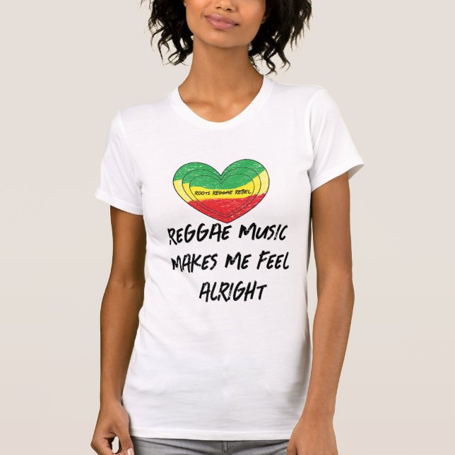 Reggae får mig att må bra t shirt (Framsida)