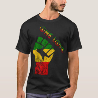 Reggae Fist Rasta Reggae Music One Kärlek Jamaica  T Shirt