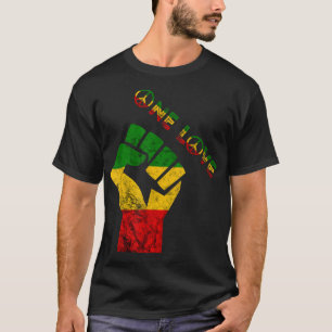 Reggae Fist Rasta Reggae Music One Kärlek Jamaica T Shirt