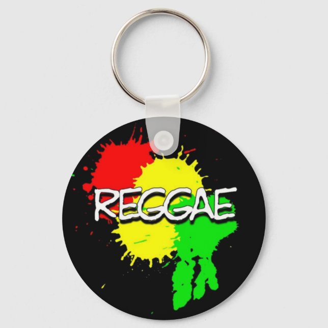 reggae-flagga på en svart bakgrund nyckelring (Framsida)