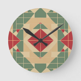 Reggae Geometric Pastel Tile Rund Klocka