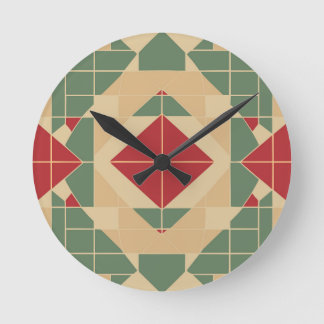 Reggae Geometric Pastel Tile Rund Klocka