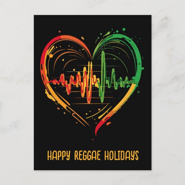 Reggae Heart Beat Anpassade Helg Vykort (Framsida)