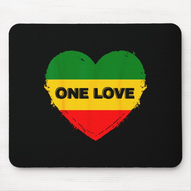Reggae Heart One Love Rasta Reggae Music Rastafari Musmatta (Framsidan)