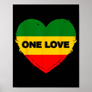 Reggae Heart One Love Rasta Reggae Musik Rastafari Poster