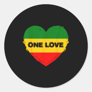 Reggae Heart One Love Rasta Reggae Musik Rastafari Runt Klistermärke