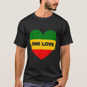 Reggae Heart One Love Rasta Reggae Musik Rastafari T Shirt