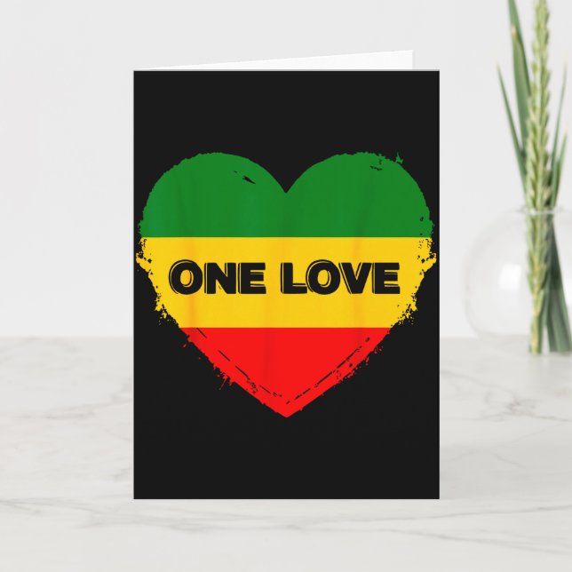 Reggae Hjärta En Kärlek Rasta Reggae Musik Rastafa Kort (Framsida)