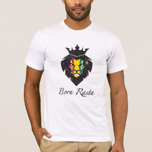 Reggae Jamaican Flagga Born Rasta Lejon T-Shirt