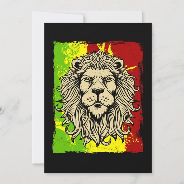 Reggae Jamaican Lejonare Rasta African Inbjudningar (Framsida)