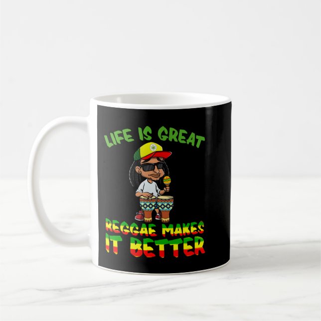 Reggae Jamaican Music - Rasta Rastafari Reggae Pul Kaffemugg (Vänster)