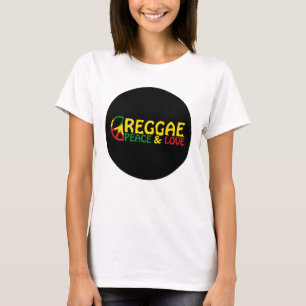 Reggae-konst med positiv ord Peace och Kärlek T Shirt