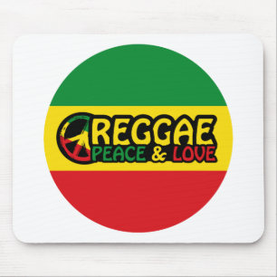 Reggae-konst med positiva ord Fred och Kärlek Musmatta