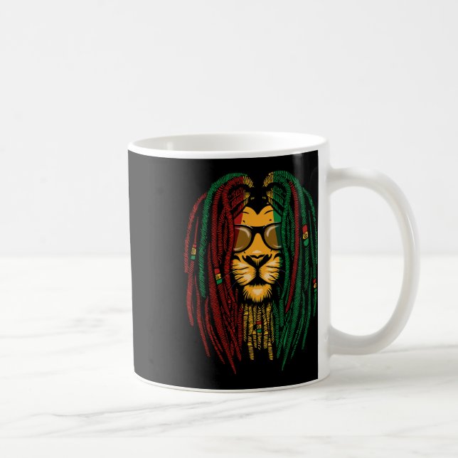 Reggae Lejon Dreadlocks Vild katt Rasta Afrika Ras Kaffemugg (Höger)