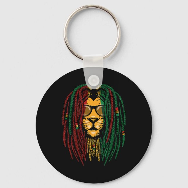 Reggae Lejon Dreadlocks Vild katt Rasta Afrika Ras Nyckelring (Framsida)