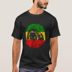 Reggae Lejon of Judah Rasta Etophian Lejon Jamaica T Shirt