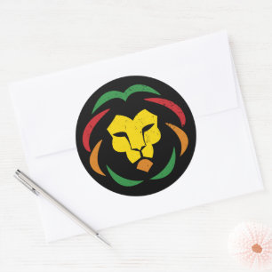 Reggae Lejon Tattoo Junetelfte Blackity Black Runt Klistermärke
