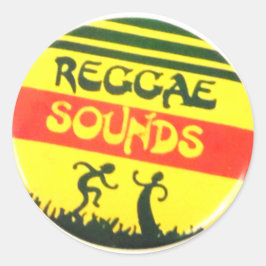 Reggae Ljud Round Sticker Runt Klistermärke