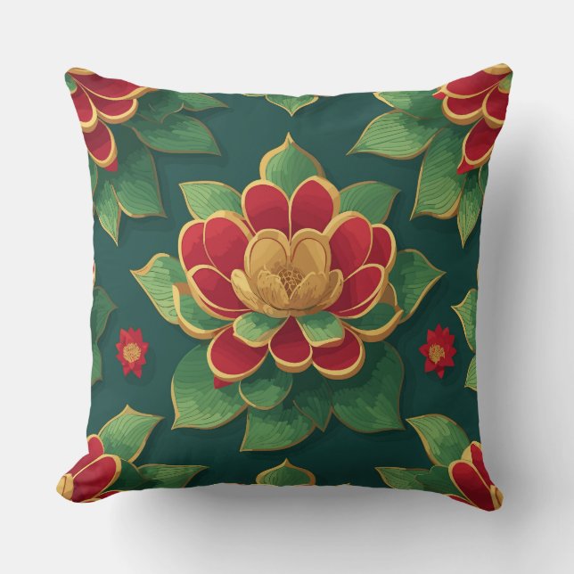 Reggae Lotus Flower Kudde (Framsida)