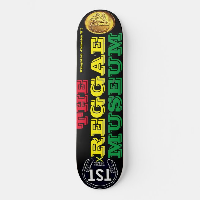 REGGAE MUSEUM  8 1/4" Skateboarddäck Mini Skateboard Bräda 18,5 Cm (Framsida)