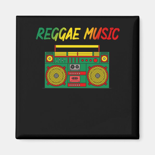 Reggae Music Älskare Colorful Jamaica Cassette Rad Magnet (Framsidan)