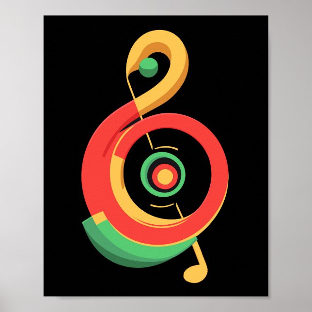 Reggae Music Clef Poster (Framsidan)
