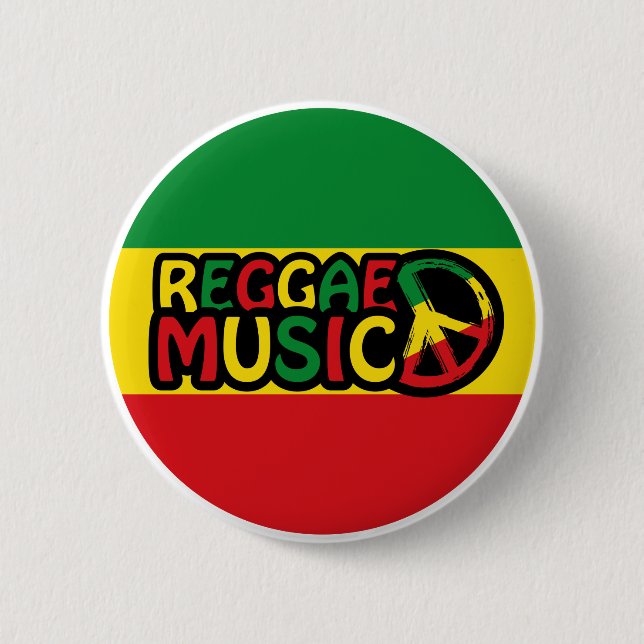 Reggae Music-design med rastafari stil och färg Knapp (Framsida)