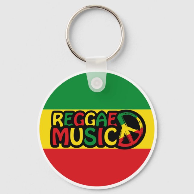 Reggae Music-design med rastafari stil och färg Nyckelring (Framsida)