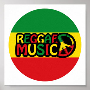 Reggae Music-design med rastafari stil och färg Poster