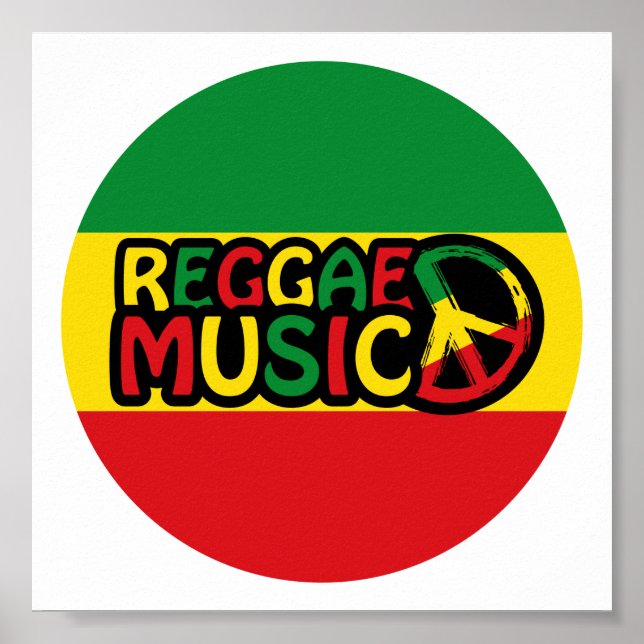 Reggae Music-design med rastafari stil och färg Poster (Framsidan)