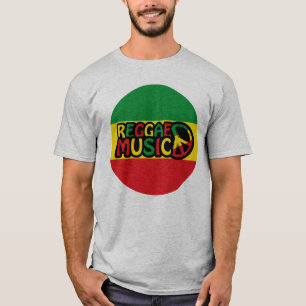 Reggae Music-design med rastafari stil och färg T Shirt