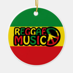Reggae Music design med rastafari stil, Reggae Julgransprydnad Keramik