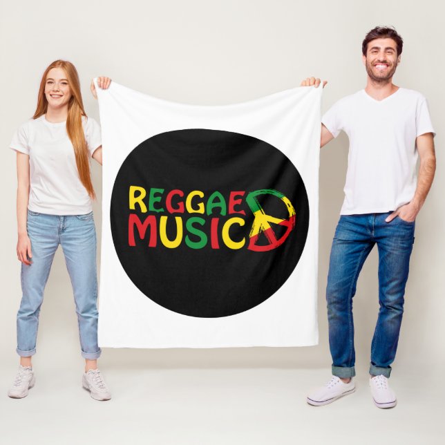 Reggae Music design, reggae art Fleecefilt (På plats)