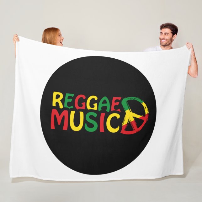 Reggae Music design, reggae art Fleecefilt (På plats)