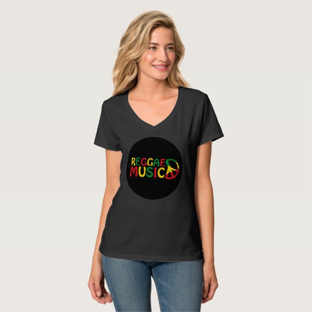 Reggae Music design, reggae art T Shirt (Hel framsida)