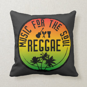 Reggae Music for Soul Caribbean Rasta Quote Kudde