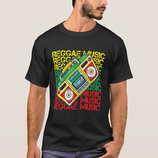 Reggae Music I Rasta I Rastafari I Jamaican Reggae T Shirt (Framsida)