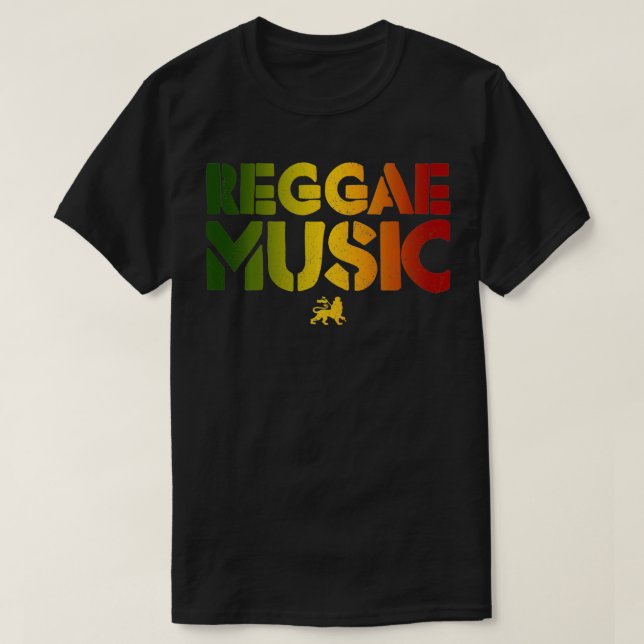 Reggae Music Lejon av Judah Rastafari Rasta Jamaic T Shirt (Design framsida)