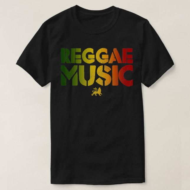 Reggae Music Lejon av Judah Rastafari Rasta Jamaic T Shirt (Design framsida)