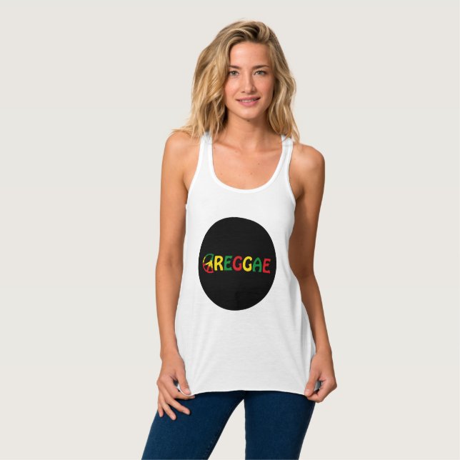 Reggae Music Linne Med Racerback (Hel framsida)