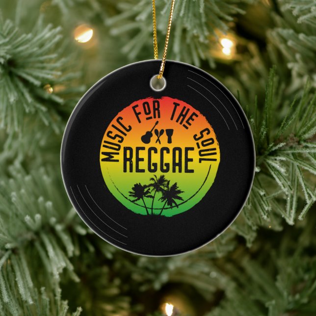 Reggae Music Lover Tropical Christmas Julgransprydnad Keramik (Träd)