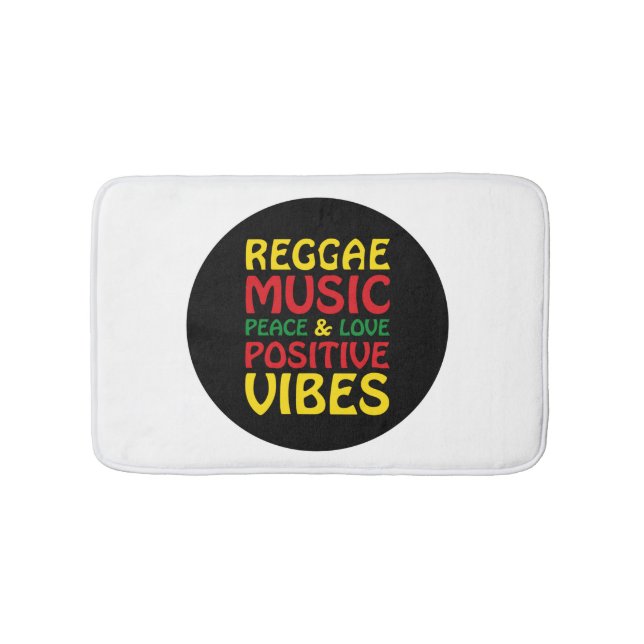 Reggae Music med positiv ord Badrumsmatta (Framsidan)